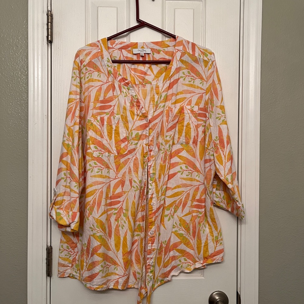 Coral Bay top ,light Cotton ,plus size 3X